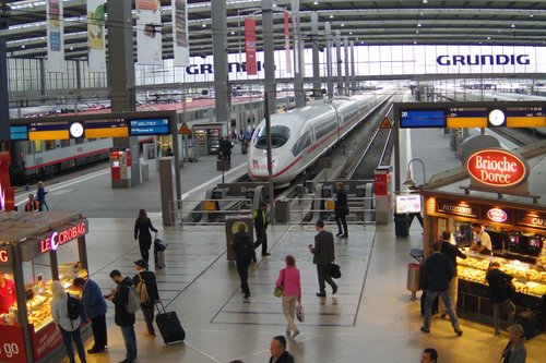 Train Station Munich Taken with Theia TL410 4K Telephoto Lens